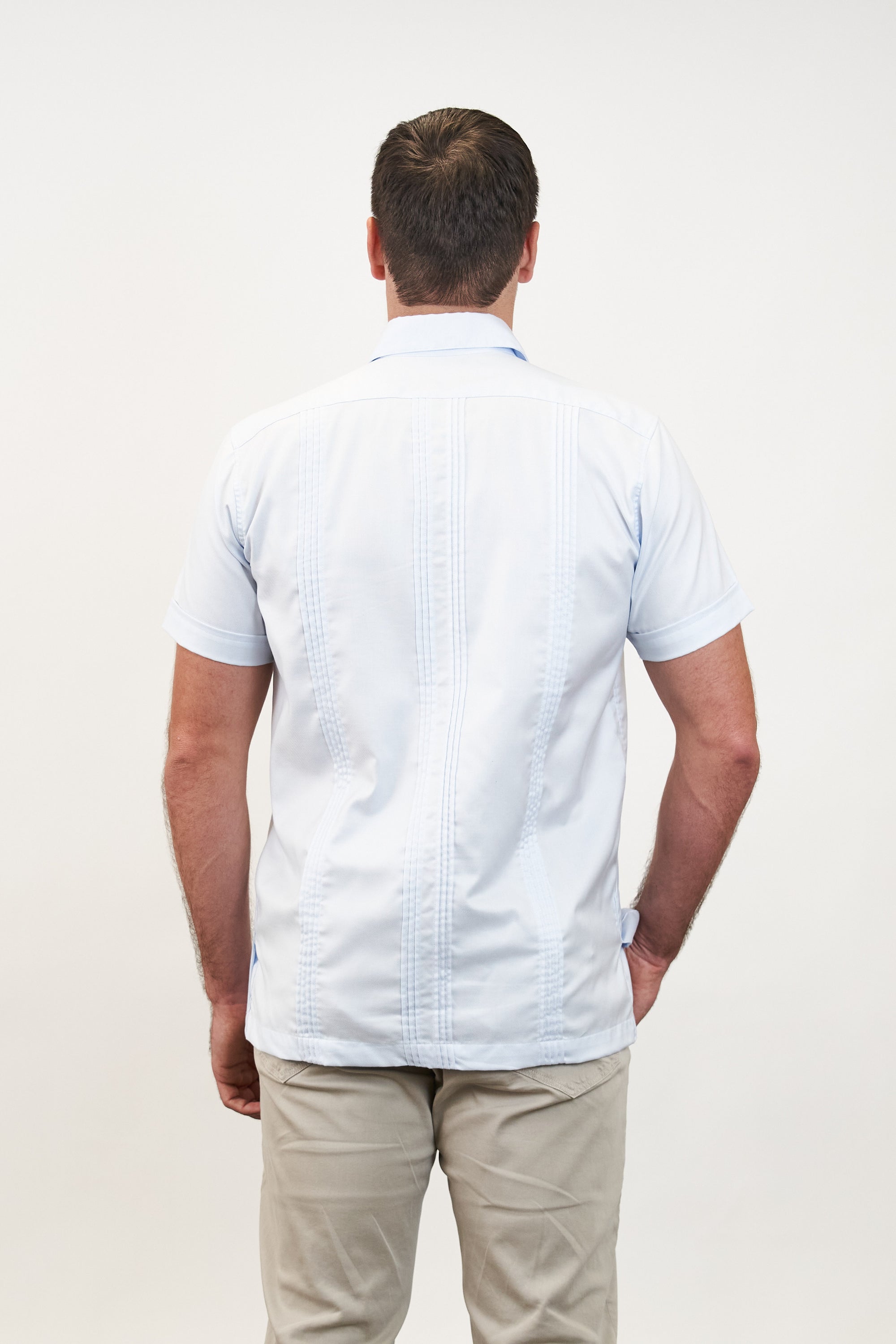 El Jefe Guayabera Light Blue Woven