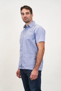 El Jefe Guayabera Blue Gingham