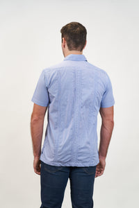 El Jefe Guayabera Blue Gingham