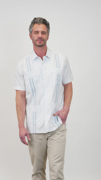 Positano Hemingway Guayabera - Blue