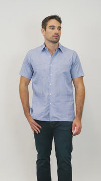 Dictator Guayabera - Blue Gingham