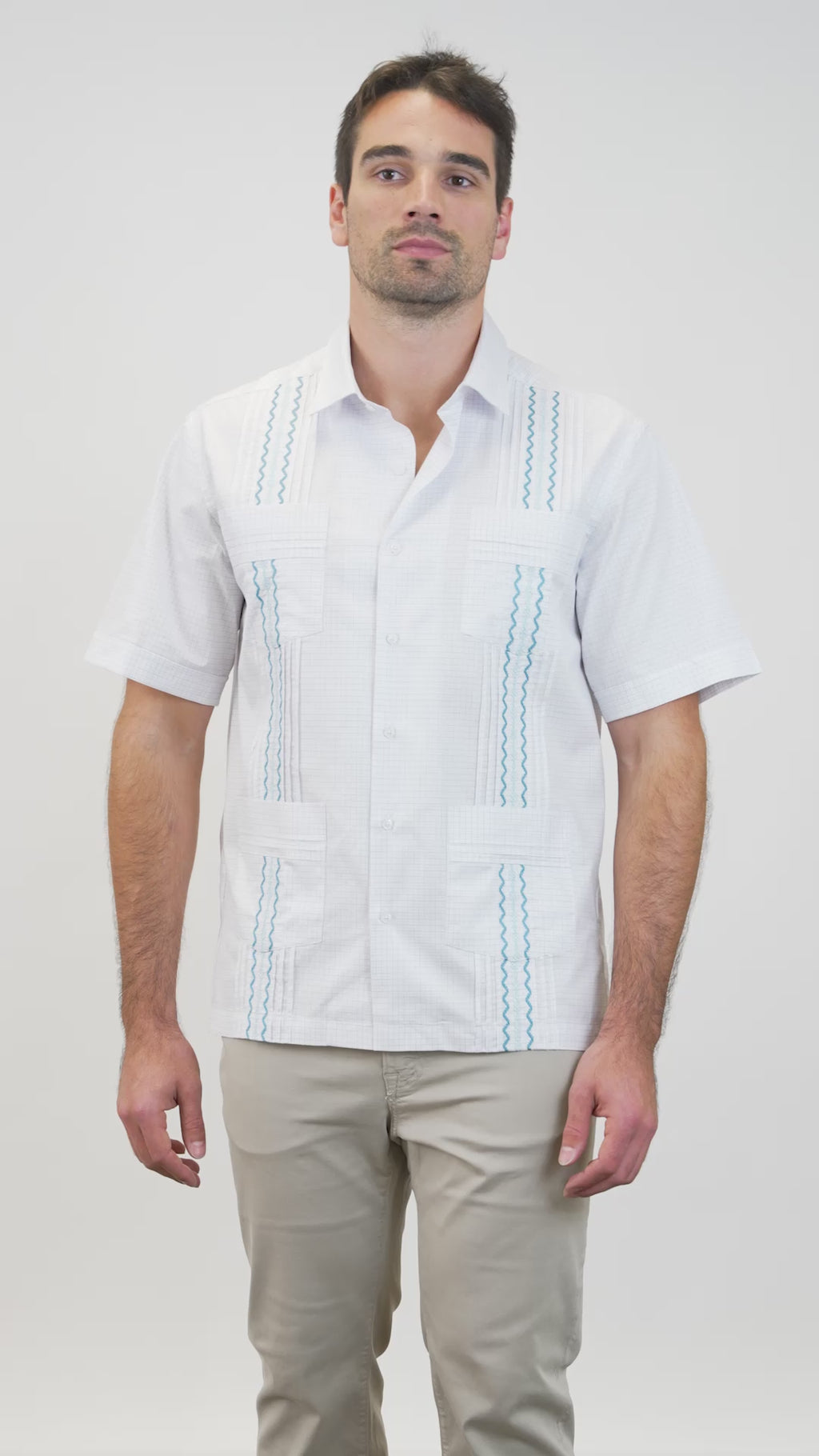 Positano Tailored Hemingway Guayabera - Lavender