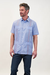 Carmel Hemingway Guayabera Coral/Navy