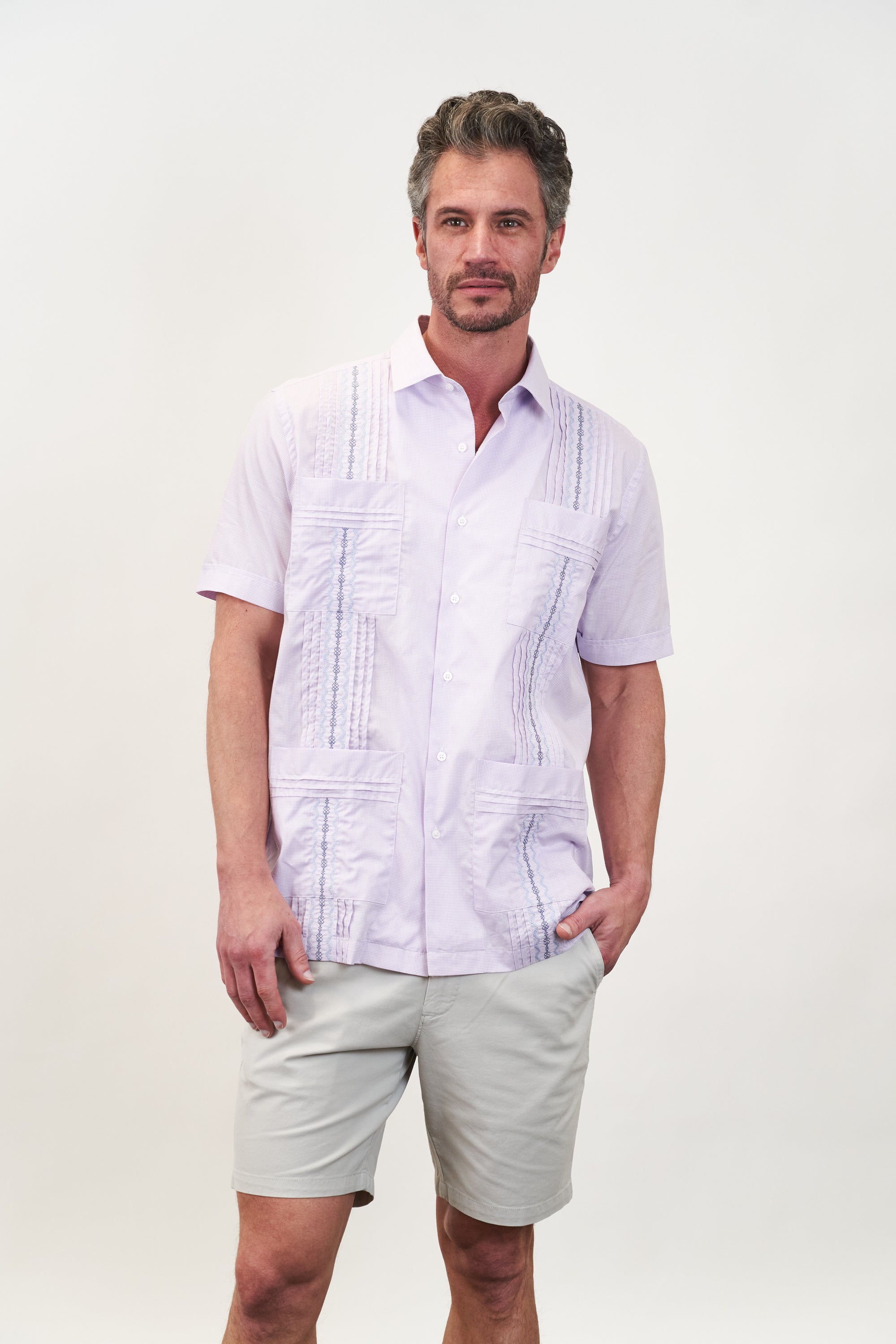 Carmel Hemingway Guayabera Lavender