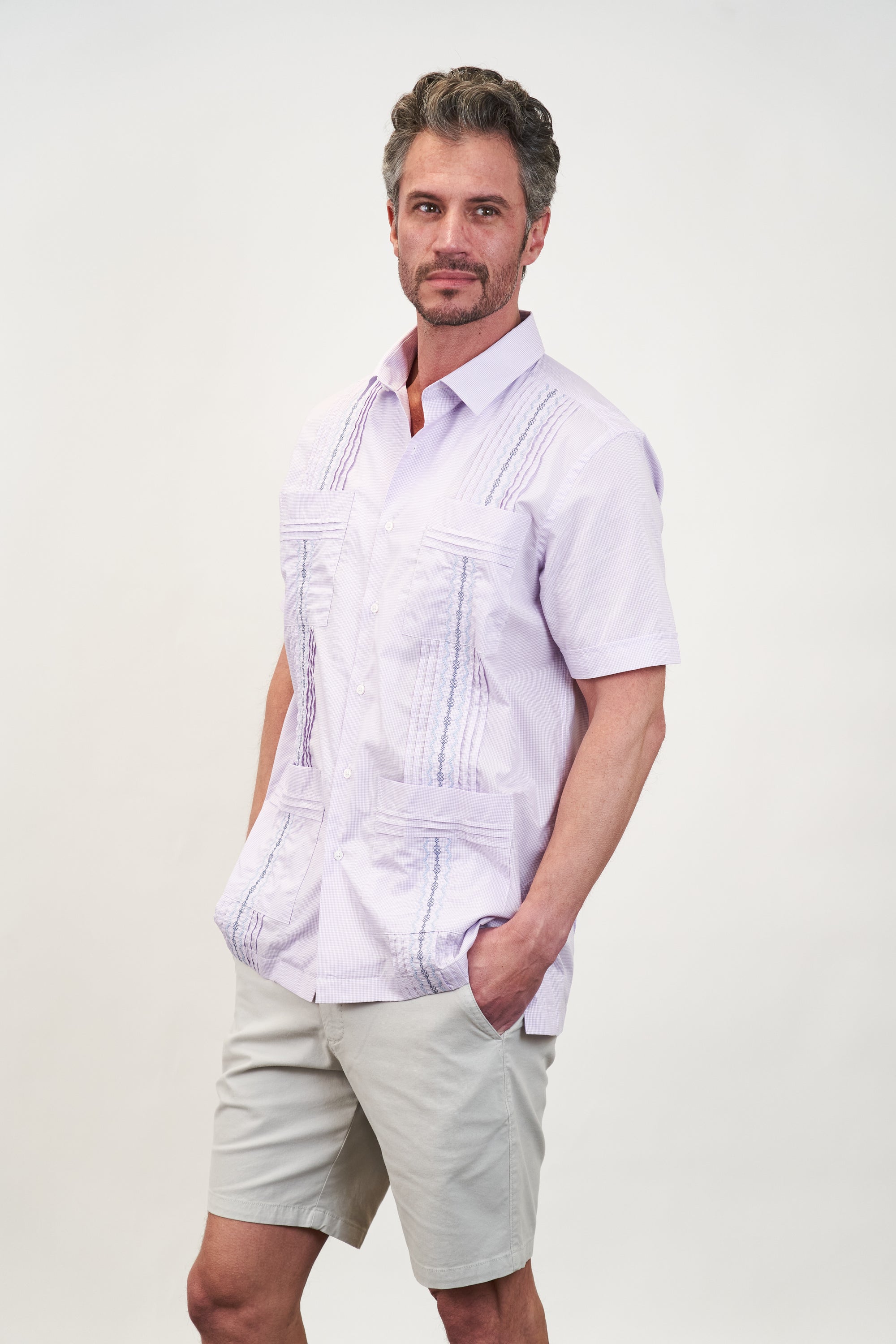 Carmel Hemingway Guayabera Lavender