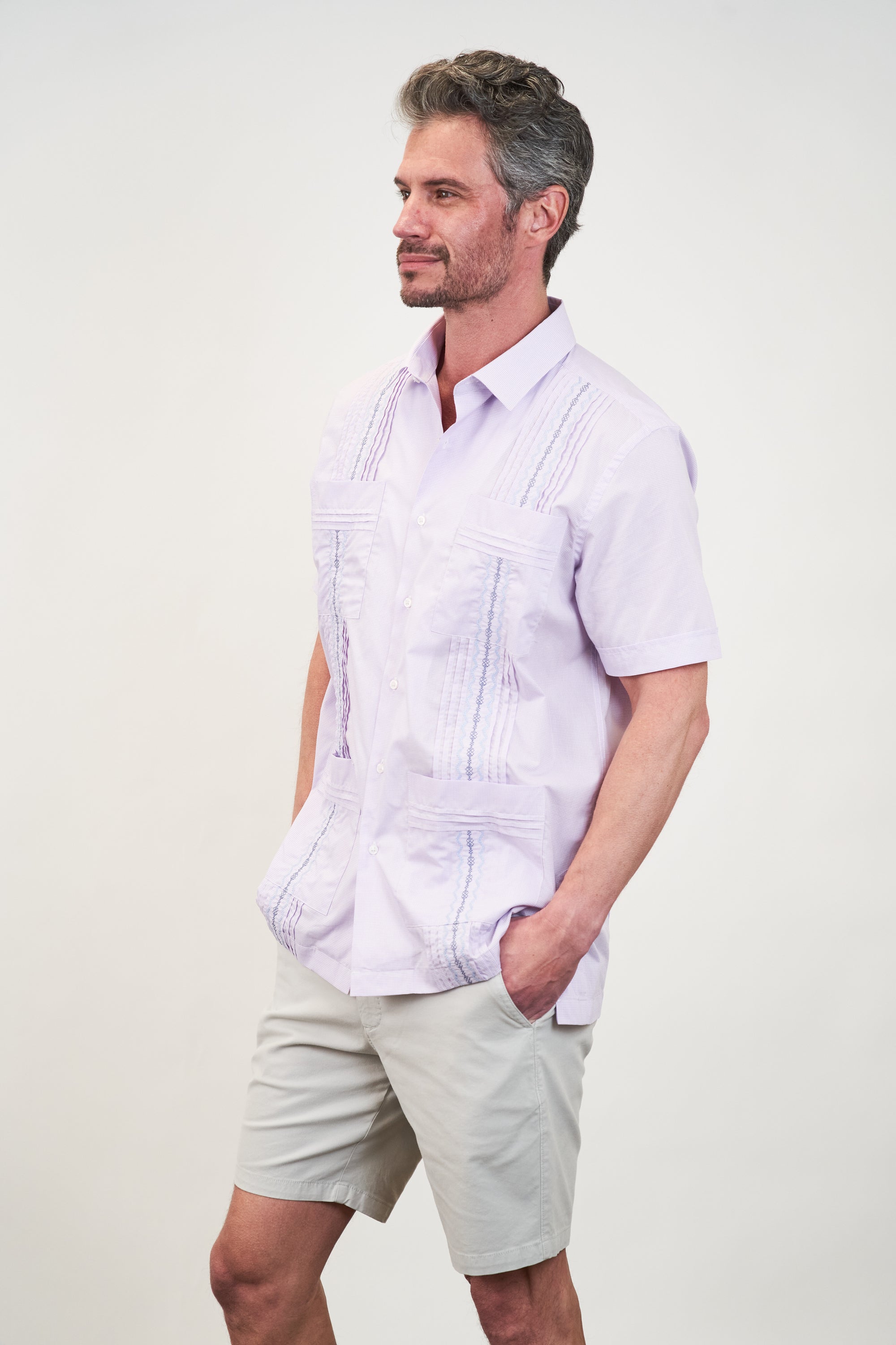 Carmel Hemingway Guayabera Lavender