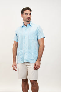 Playa del Carmen Hemingway Guayabera - Blue