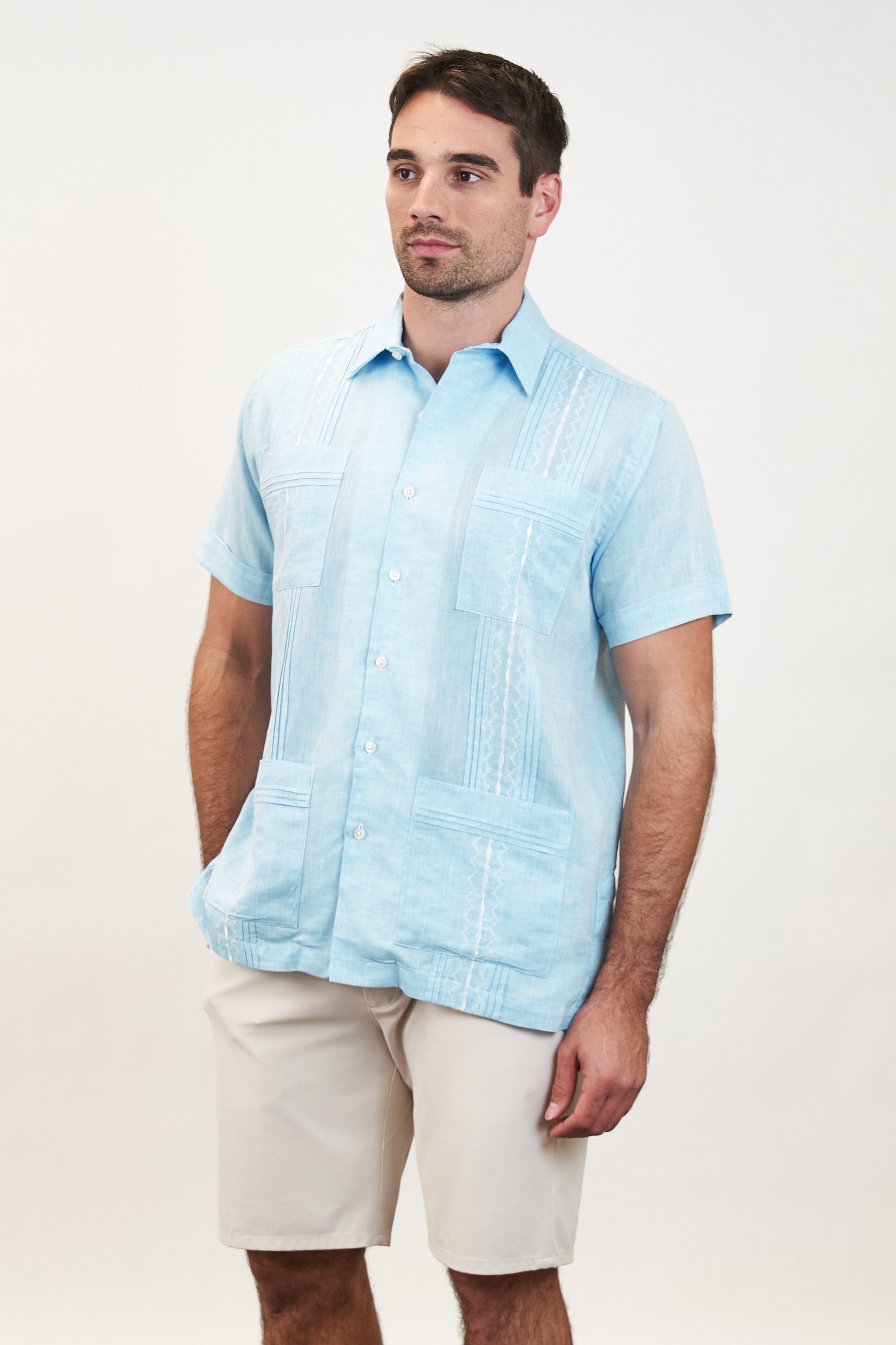 Playa del Carmen Hemingway Guayabera - Blue