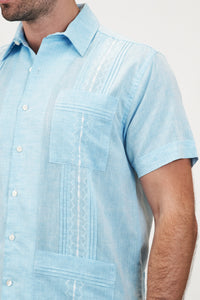 Playa del Carmen Hemingway Guayabera - Blue