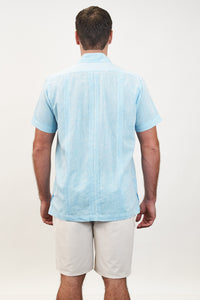 Playa del Carmen Hemingway Guayabera - Blue