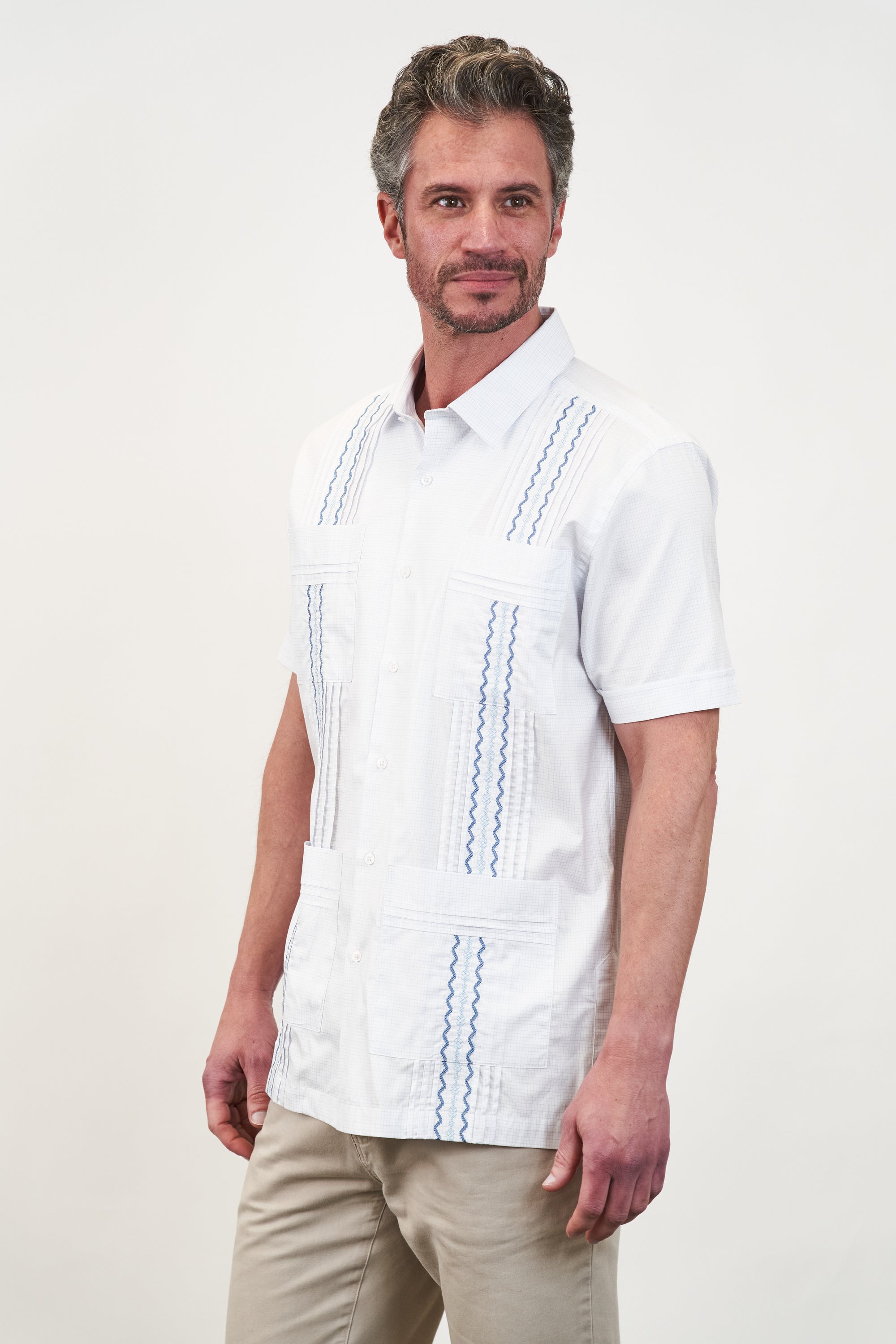 Positano Classic Guayabera Blue