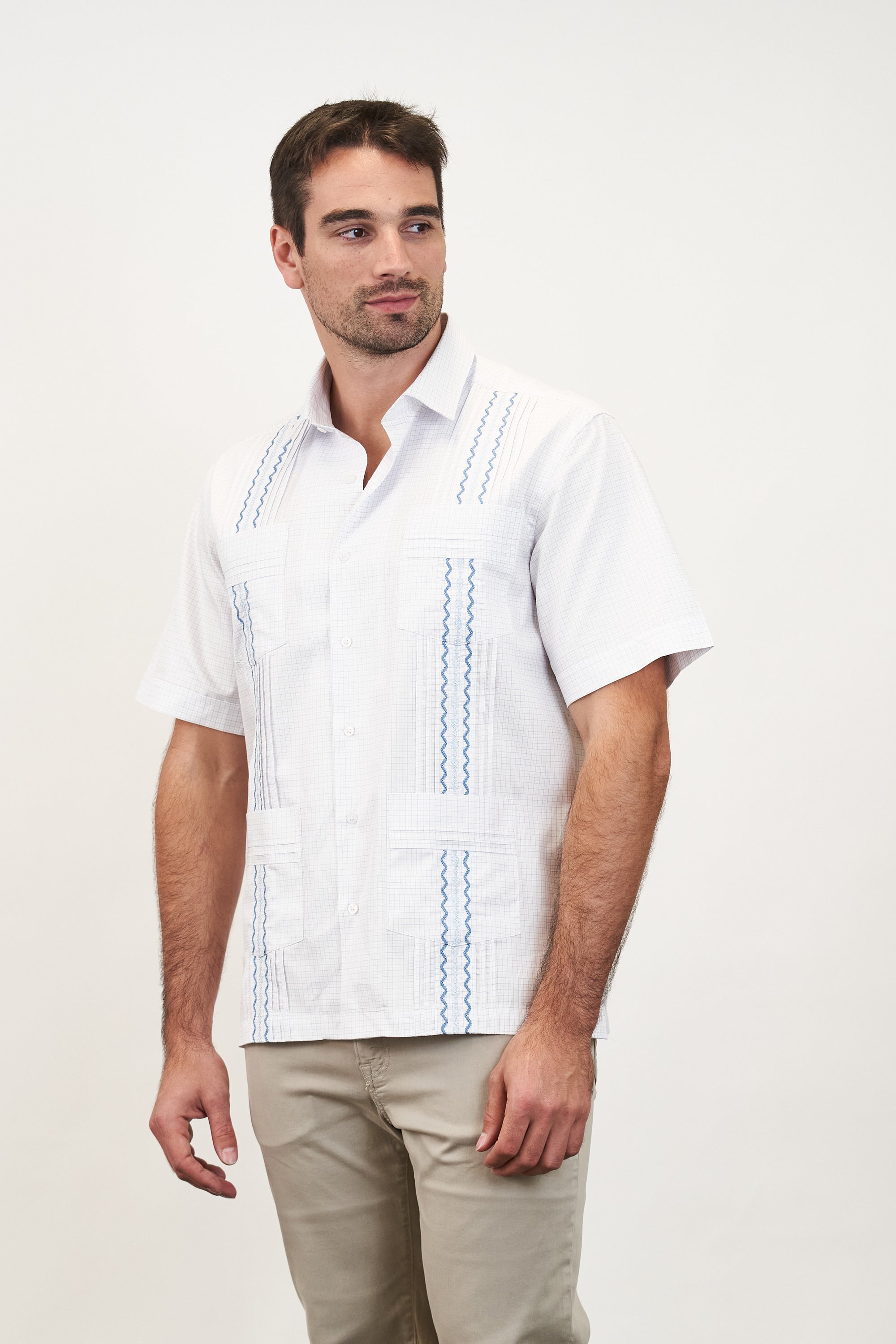 Positano Tailored Hemingway Guayabera Lavender