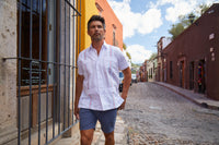 Havana Hemingway Guayabera - Aqua & Coral