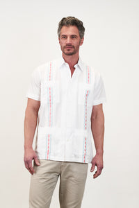 Havana Hemingway Guayabera - Aqua & Coral