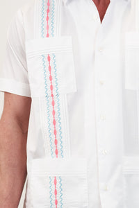 Havana Hemingway Guayabera - Aqua & Coral